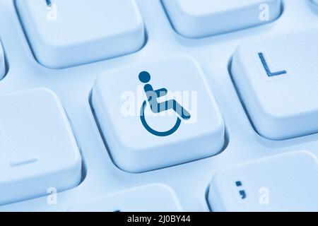 Accessible internet computer web design web blue computer keyboard Stock Photo