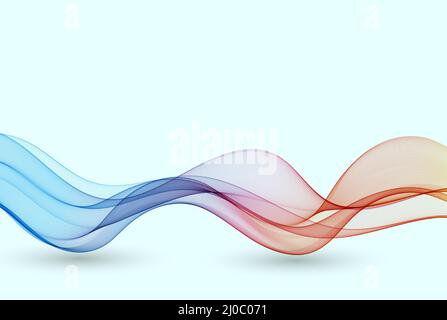 Abstract element from colored smooth lines, transparent wave. Stock Vector