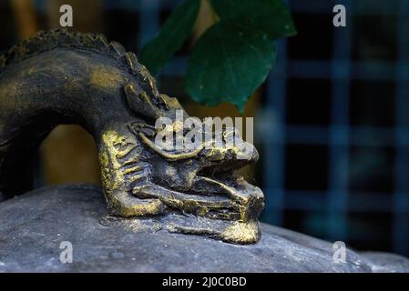 Close-up of a brass faucet sculpture handle Stock Photo