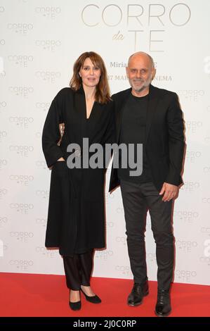 Riccardo Milani and Paola Cortellesi attend the red carpet of the premiere of the movie Corro da te at The Space Cinema. (Photo by Mario Cartelli / SOPA Images/Sipa USA) Stock Photo