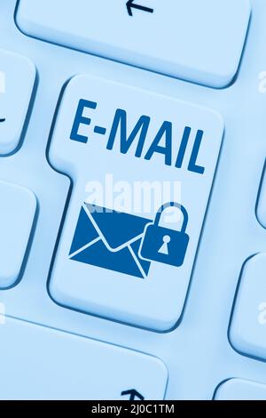 Encrypted secure email email send internet letter online web Stock Photo