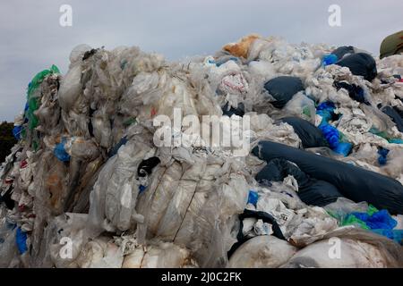 Plastikfolien für das Recycling  /  Plastic foils for recycling Stock Photo