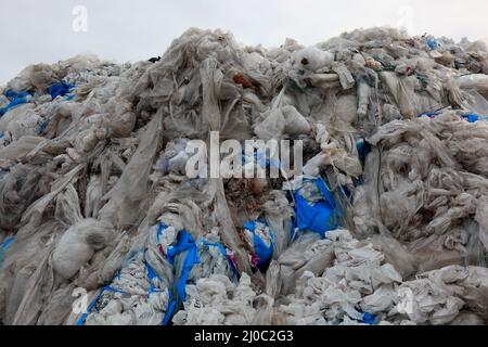 Plastikfolien für das Recycling  /  Plastic foils for recycling Stock Photo