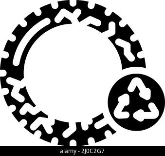 car tires recycling waste glyph icon vector illustration Stock Vector