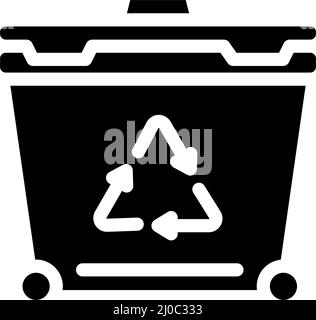 container for recycling waste glyph icon vector illustration Stock Vector