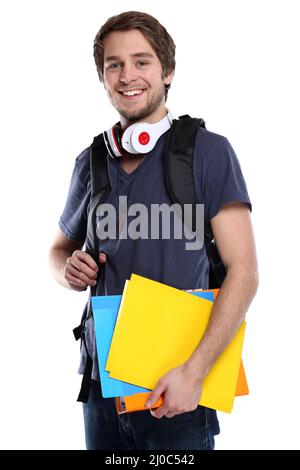 Student young man young laughing teenager cutout Stock Photo