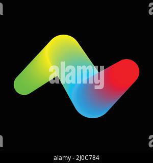 N Letter Colorful and Elegant Glow Stock Vector