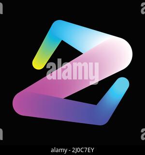 Z letter colorful elegant glow for company logo Stock Vector