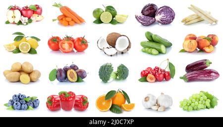 Fruit and vegetables fruit collection apples, oranges peppers cherries food free plate Stock Photo