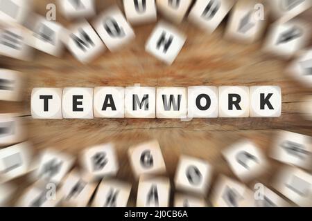 Teamwork Team Success Successful Together Cube Business Concept Stock Photo