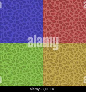 Abstract seamless vector pattern of leopard skin. Set Abstract print from the skin of wild animals. For print, web, home decor, fashion, surface Stock Vector