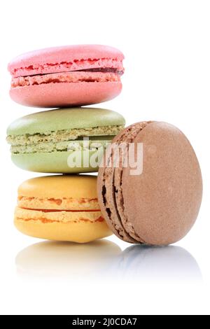 Macarons macaroons cookies stack dessert dessert from france free plate Stock Photo