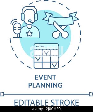 Event planning turquoise concept icon Stock Vector