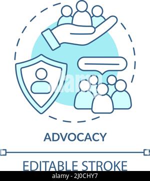 Advocacy turquoise concept icon Stock Vector