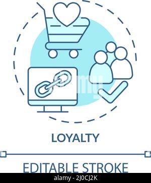 Loyalty turquoise concept icon Stock Vector