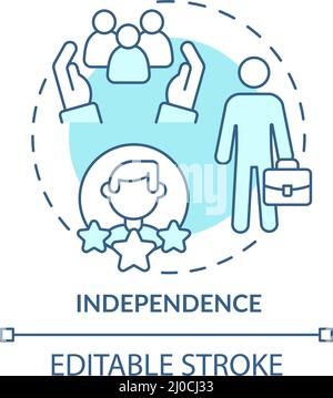 Independence turquoise concept icon Stock Vector