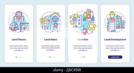 Managing processes onboarding mobile app screen Stock Vector