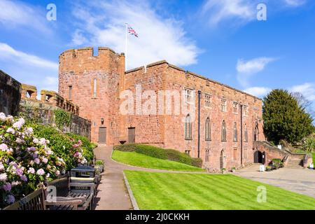 Shrewsbury Castle housing the Shropshire Regimental Museum and grounds Shrewsbury Shropshire England UK GB Europe Stock Photo