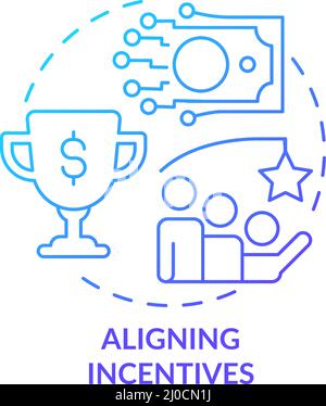 Aligning incentives blue gradient concept icon Stock Vector
