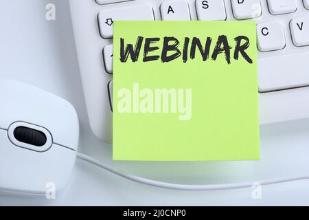 Webinar online training internet seminar course workshop learn education business concept mouse Stock Photo