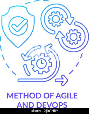 Method of Agile and DevOps blue gradient concept icon Stock Vector