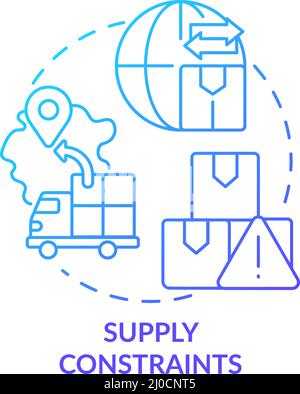Supply constraints blue gradient concept icon Stock Vector