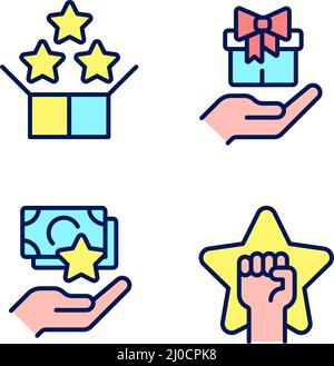 Sales bonus pixel perfect RGB color icon for dark theme Stock Vector ...