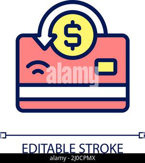 Cashback pixel perfect RGB color icon Stock Vector