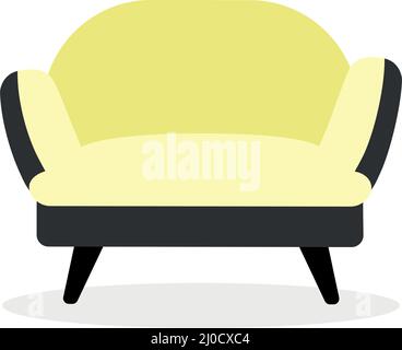 Upholstered armchair semi flat color vector object Stock Vector