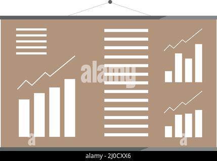 Poster with performance graphs semi flat color vector object Stock Vector