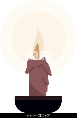 Melting brown candle semi flat color vector object Stock Vector