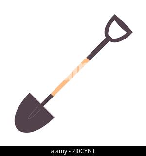 Garden tool shovel. Agriculture and work. Flat vector illustration isolated on white background Stock Vector