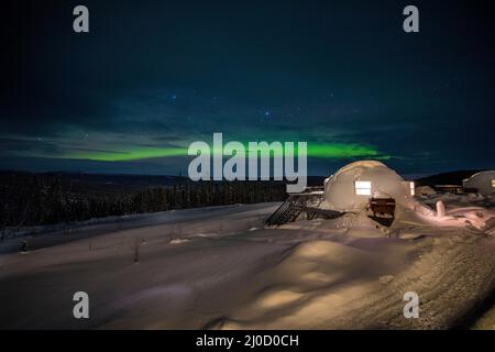 Northern Lights, Aurora, Borealis Basecamp, Fairbanks, Alaska Stock Photo