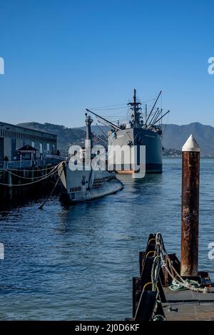 Pier 45 SS Jeremiah O'Brien Liberty ship, San Francisco. Stock Photo