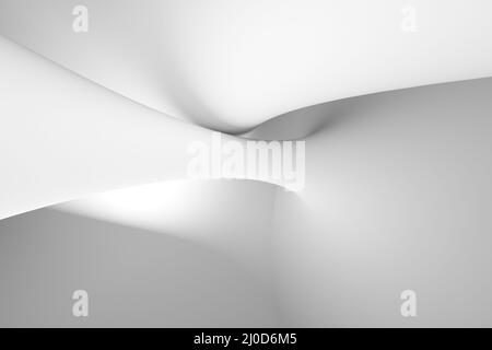 Abstract white background with soft shapes pattern, 3d rendering illustration Stock Photo