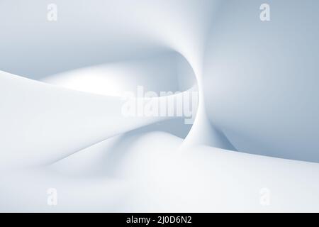 Abstract light blue digital background with soft shapes installation, 3d rendering illustration Stock Photo
