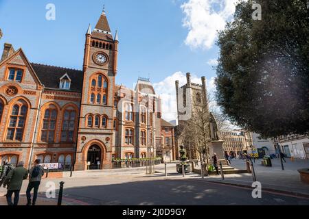 Reading Town Hall and Town Square Stock Photo