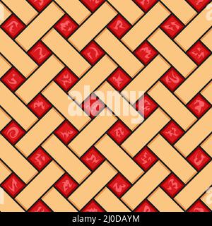 Seamless pattern with red berry pie texture. Colored vector background. Stock Vector