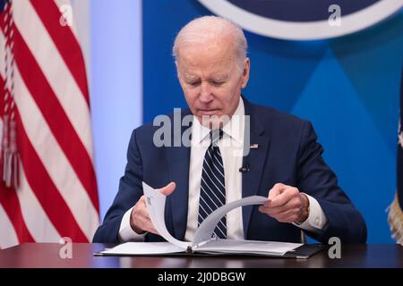 Washington, USA. 18th Mar, 2022. President Joe Biden Arrives To Speak ...