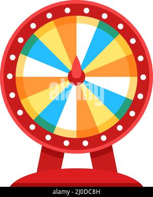 Fortune wheels, lucky spinning roulette, casino spin game. Colorful prize wheel, lottery prize roulettes games, money gambling flat vector set. Rotating equipment with random slots Stock Vector