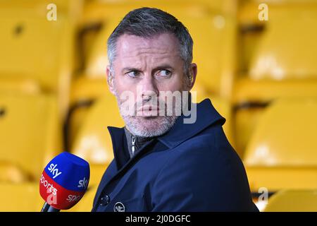 Wolverhampton, UK. 18th Mar, 2022. Jamie Carragher is in atendence in Wolverhampton, United Kingdom on 3/18/2022. (Photo by Craig Thomas/News Images/Sipa USA) Credit: Sipa USA/Alamy Live News Stock Photo