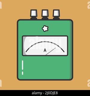 Illustration of the old fashioned amperemeter Stock Vector