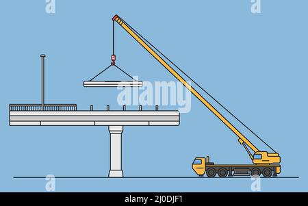 concrete bridge construction vector illustration Stock Vector