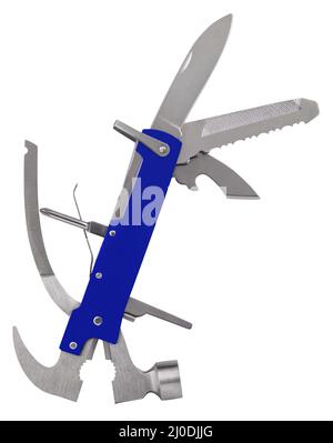 multitool knife isolated on white background Stock Photo