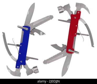 multitool knife isolated on white background Stock Photo