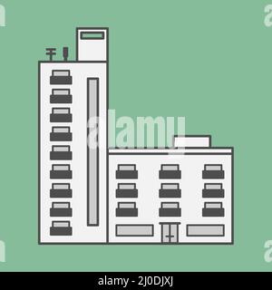 Facade of the building with lots of balconies Stock Vector