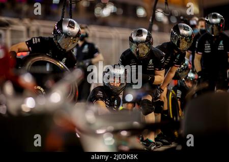 Sakhir, Bahrain. 18th Mar, 2022. Mercedes-AMG Petronas F1 Team, F1 Grand Prix of Bahrain at Bahrain International Circuit on March 18, 2022 in Sakhir, Bahrain. (Photo by HIGH TWO) Credit: dpa/Ģ����ý Live News Stock Photo