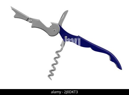multifunctional multitool opener in the open state isolated on a white background Stock Photo