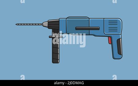 Flat vector illustration of hammer drill Stock Vector