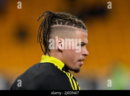 Wolverhampton, UK.18th March 2022.   Kalvin Phillips of Leeds United during the Premier League match at Molineux, Wolverhampton. Credit: Sportimage/Alamy Live News Stock Photo